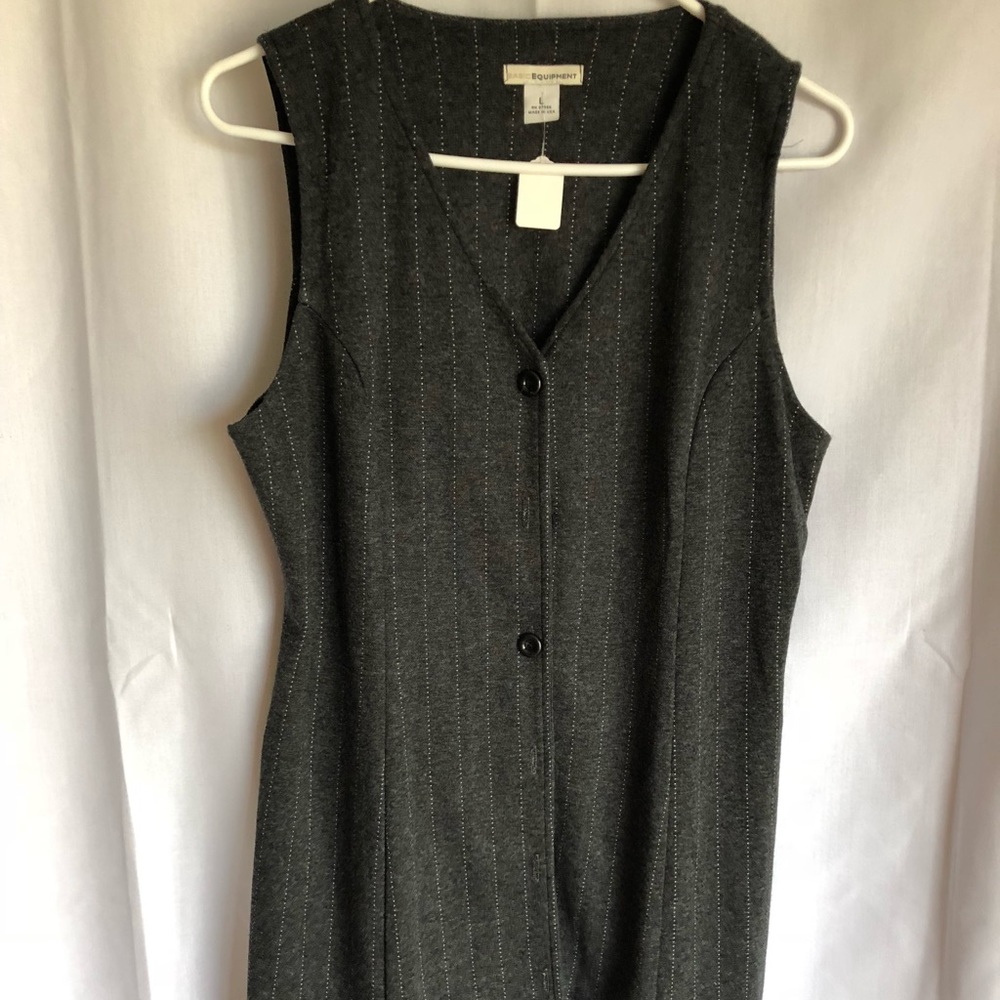 Charcoal Pinstriped Dress